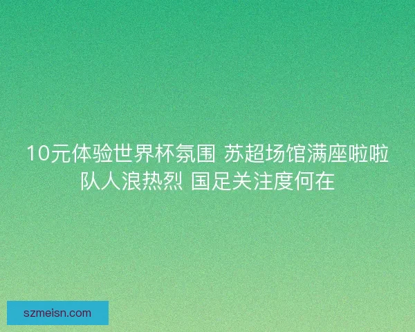 10元体验世界杯氛围 苏超场馆满座啦啦队人浪热烈 国足关注度何在