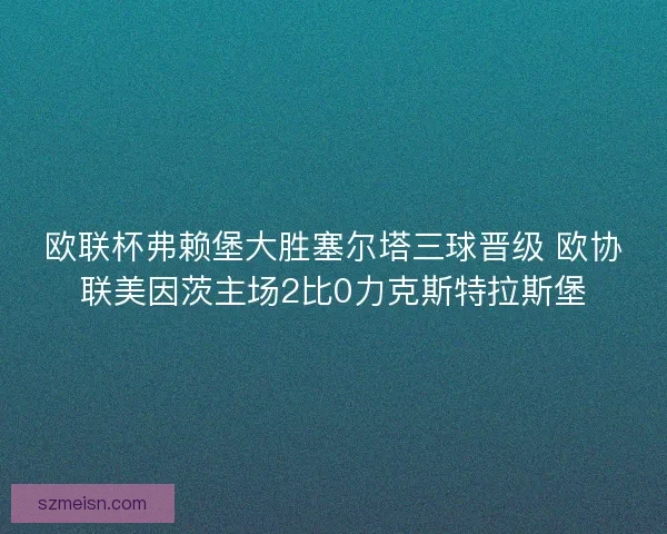欧联杯弗赖堡大胜塞尔塔三球晋级 欧协联美因茨主场2比0力克斯特拉斯堡